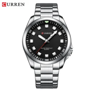 CURREN Men Watch Silver Steel Luminous Dial Wristwatch Office Males Quartz Watch - Picture 1 of 30