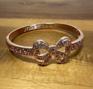 Bracciale Braccialetto Arco Cristallo Rosa Colore Oro Rosa Rosa - Foto 1 di 5