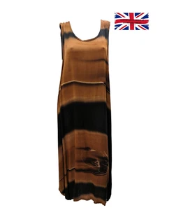 Womens Plus size Curve Bubble Dress Abstract Print  Pocket Maxi Free Size -  P1 - Picture 1 of 1