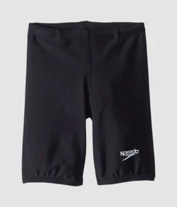 New $192 Speedo Boys Black Stretch Mid-Rise One-Piece Active Swim Jammer Size 4 - Picture 1 of 2
