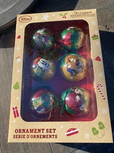 Disney Mickey Mouse & Friends Holiday Christmas Ball Sketchbook Ornament Set - Picture 1 of 9