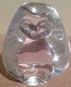 Holmegaard Crystal Owl Paperweight Denmark signed - Picture 1 of 7