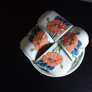 Set 4 tazze @ 4 piattini "AMAPOLA" 1981 - 2001 Germania Villeroy @ Boch Vintage - Foto 1 di 15