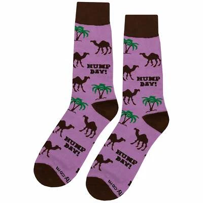 NWT Hump Day Lavender Dress Socks Novelty Men 8-12 Crazy Fun Sockfly - Image 1 of 4
