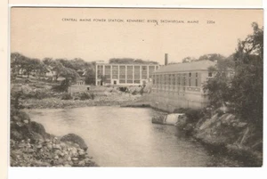 Vintage Skowhegan Maine Postcard Central Maine Power Station Kennebec River-BR1 - Picture 1 of 2