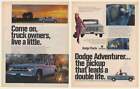 1967 Dodge Adventurer Pickup Truck Live a Little 2-Page Ad
