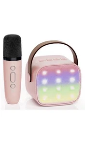YLL Karaoke Machine for Kids Adults, Portable Mini Bluetooth Speaker Pink - Picture 1 of 9