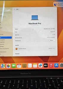 APPLE Macbook Pro 13" 2020 - M1 - 512GB - 8GB RAM Space Grau - QWERTZ 100% - Bild 1 von 3