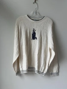 Vintage Northern Reflections Mens Golf Large Cream Sweater Embroidered Clubs Top - Picture 1 of 14
