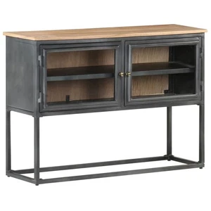Solid Acacia Wood Sideboard Grey 100x30x70cm Wooden Console Cabinet vidaXL - Picture 1 of 12