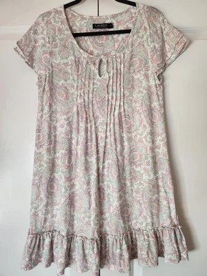 Lauren Ralph Lauren Women Size Medium Nightgown Floral Paisley Black Label Soft  - Image 1 of 4