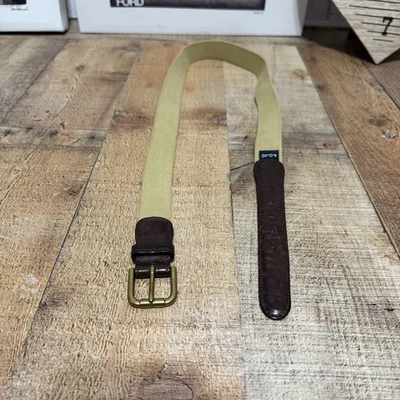 Cinturón Polo Ralph Lauren Vintage Cuero Lona Algodón Tostado Talla 38 Usado  Foto 1 de 4