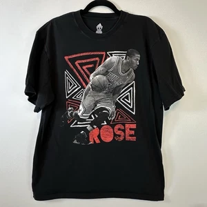 Adidas Derrick Rose Chicago Bulls T-shirt Adult XL Black Graphic Print NBA - Picture 1 of 8
