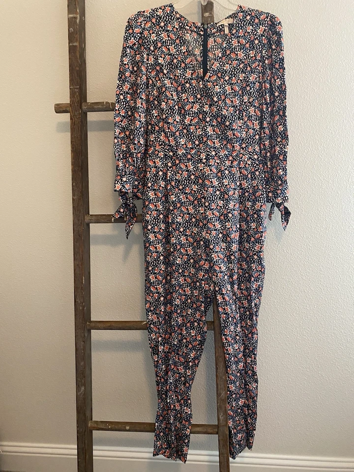 Mono mameluco manga 3/4 Rebecca Taylor en negro floral para mujer talla 4 Foto 1 de 4