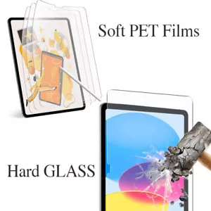 Soft/Hard Quality Screen Protector Film For iPad 10th 9 8 7 6th Gen 10.9 11 12.9 - Picture 1 of 13