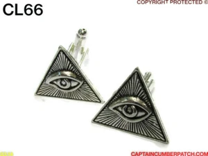 steampunk jewellery cufflinks illuminati eye triangle masonic #CL66 - Picture 1 of 4