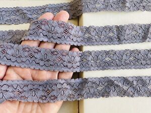 2 Yards Stretch Grey Guipure Lace Trim for Sewing/Crafts/Lingerie/1" Wide