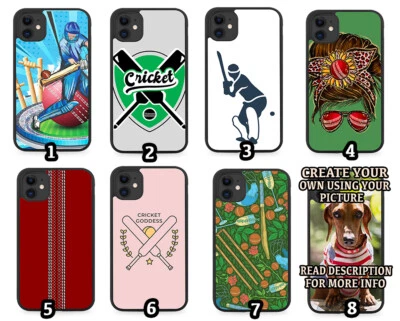 Cricket Rubber Phone Case Player Ball Girls Mens Boys Male Cricketer Bat Funny — 第 1/2 张图片