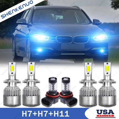 Комбинированный комплект светодиодных фар и противотуманных фар для BMW 328i 325xi 330xi 2002-2006 годов выпуска 8000K - Изображение 1 из 4