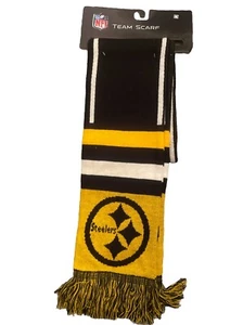Officially Licensed NFL Colorblock Big Logo Steelers Scarf - Picture 1 of 4