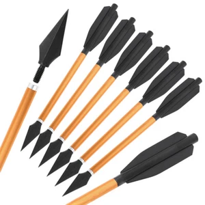 6.7" Crossbow Bolts Aluminum Arrows Threaded Broadhead Vanes Archery Bow Hunting - Picture 1 of 16