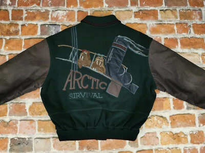 Chaqueta de Invierno Iceberg Vintage Universitaria Supervivencia Ártica Verde Talla L - XL Punta Top Foto 1 de 4