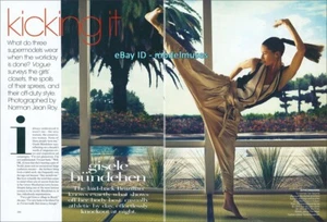 GISELE BUNDCHEN 4-Page Editorial ARTICLE 'Kicking It' VOGUE US May 2009 - Picture 1 of 2