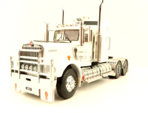 Iconic Replicas - Kenworth W900 6x4 Prime Mover Truck White Black - Scale 1:50 - Picture 1 of 10