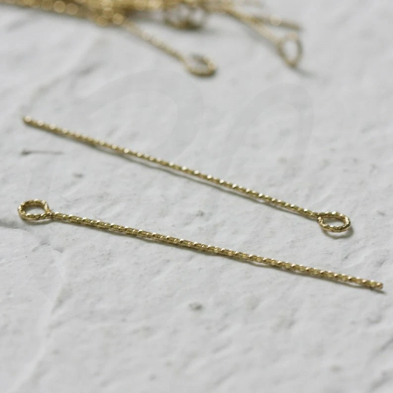 Pin de ojo texturizado de latón crudo 50 piezas - Base de latón - 40x0,7 mm (CW-4151C) Foto 1 de 3