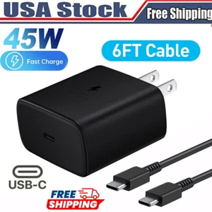 ⚡️45W PD Super Wall Charger Android Cable 6FT For Samsung Galaxy S23 S22 S21 S20 - Picture 1 of 11