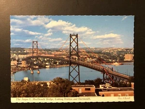 Old Vintage "The ANGUS L.MACDONALD BRIDGE.NOVA SCOTIA." Postcard  Made in USA - Picture 1 of 3
