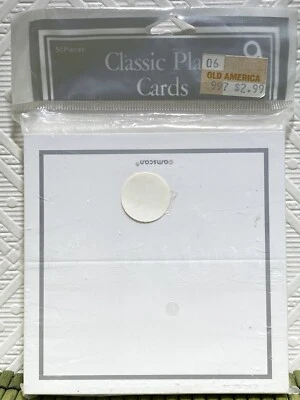 50 Placecards White with Silver Outline Background 2" Folded Amscan NEW Foto 1 de 3