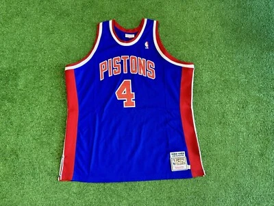 Mitchell & Ness Joe Dumars Detroit Pistons #4 1988-1989 Authentic Jersey 52 NBA - Image 1 of 4