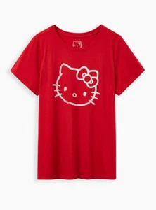 Camisa Torrid Hello Kitty Calce Ajustado Roja Nueva Con Etiquetas Nueva 0X - Imagen 1 de 4