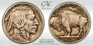 1919-D Buffalo Nickel CACG VF-30 CAC - Tough Date! - Picture 1 of 3