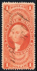 U.S. Revenue R67d Stamp, SILK, SCV $200 - Picture 1 of 4
