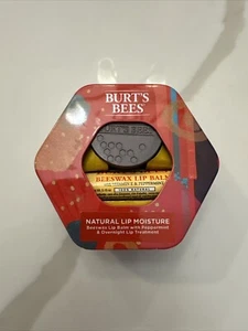 Burt's Bees Natural Lip Moisture Peppermint Gift Set Overnight Treatment - Picture 1 of 2