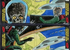 Juego de cartas de boceto rompecabezas de 4 piezas Mars Attacks The Revenge de Dan Curto - Imagen 1 de 1