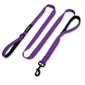 Large-Medium Two-Double Handle Dog-Leash - Heavy Duty 6ft Foot Big New Purple - Picture 1 of 8