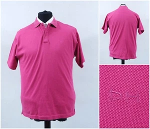 Mens DANIEL HECHTER Polo Shirt Medium Size Vintage Pink Short Sleeve Top - Picture 1 of 8
