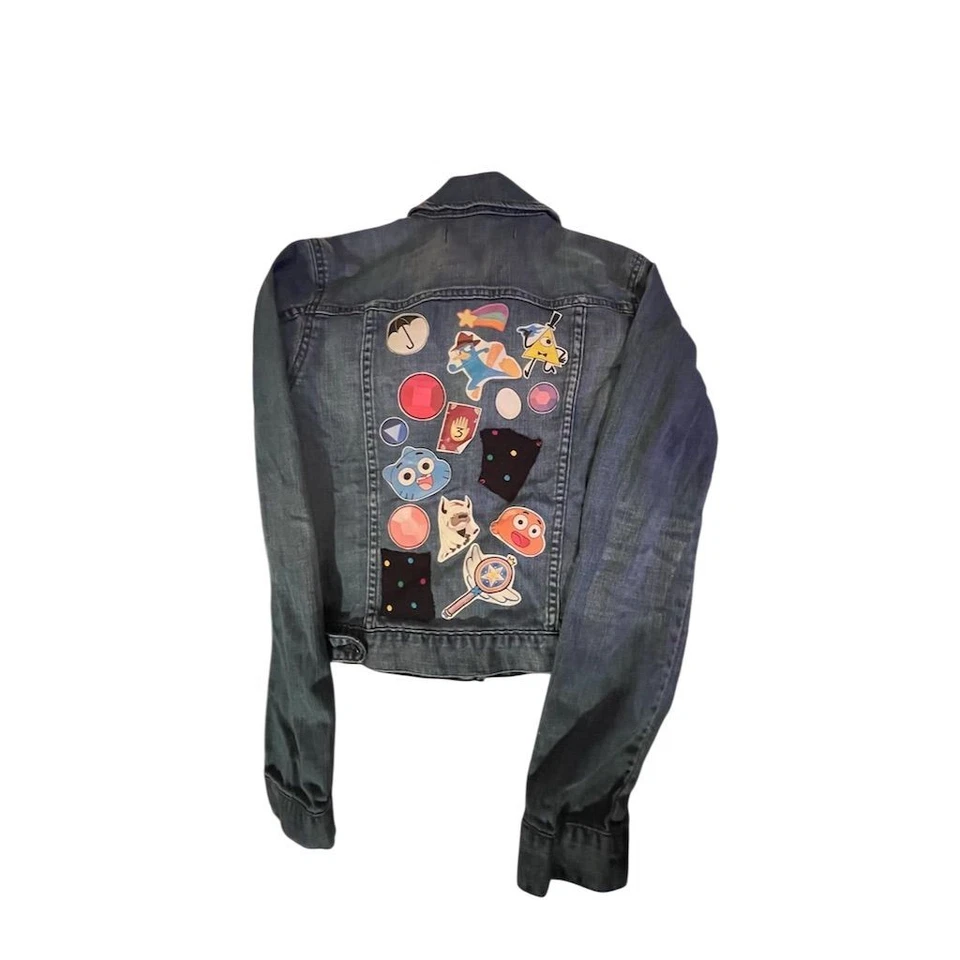 Chaqueta vaquera Paper Denim & Cloth niñas M multicolor gráficos artísticos de retazos Foto 1 de 4