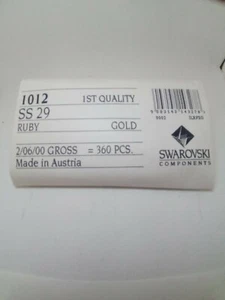 Swarovsky 1012 SS 29 Ruby Gold 2/06/00 gross 360 pcs - Foto 1 di 1