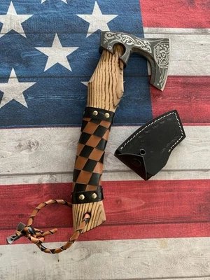 CUSTOM HAND FORGED Carbon Steel Viking VALHALLA Axe Tomahawk, Throwing Axe - Image 1 of 4