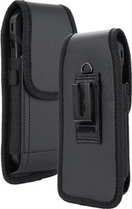 Black Leather Case Pouch Belt Loop Clip for Sonim XP10, DuraForce Ultra 5G - Picture 1 of 11