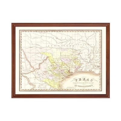 Old Map of Texas 1842 - Vintage Texas Art - Image 1 of 4