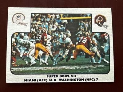 1977 Fleer NFL Team Action Football Super Bowl 7 Redskins Dolphins #63 - Image 1 of 2