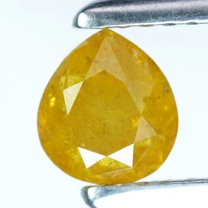 1.00Ct Rare 100% Natural No Treated I-2 Pear Fancy Deep Yellow Diamond - Picture 1 of 8