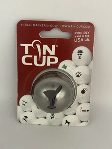 Tin Cup 5 O'clock Somewhere Golf Ball Stencil Martini Glass Olive Fun Happy Hour - Picture 1 of 2