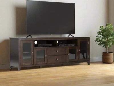 Soporte multimedia de TV Cosmopolitan de madera maciza 72" marrón caoba (3 disponibles) FFW-723 Foto 1 de 4