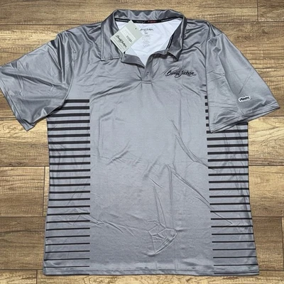 Camisa Polo Barrett Jackson Signature Series Gris Rayas Coleccionista Para Hombres 3XL ¡NUEVA! Foto 1 de 4